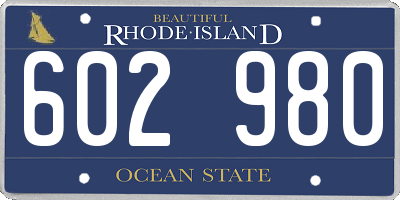 RI license plate 602980