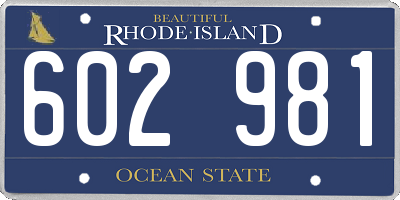 RI license plate 602981