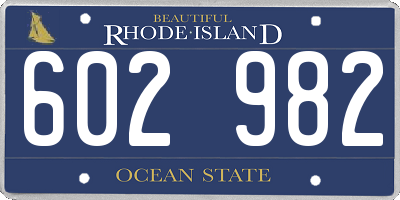 RI license plate 602982