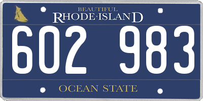 RI license plate 602983