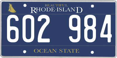 RI license plate 602984