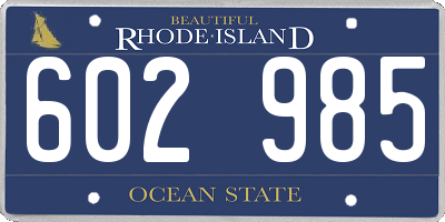 RI license plate 602985