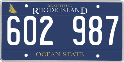 RI license plate 602987