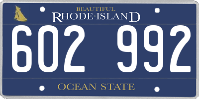RI license plate 602992