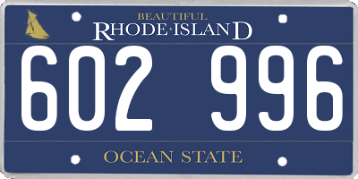 RI license plate 602996