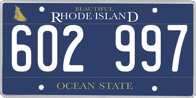 RI license plate 602997