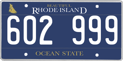 RI license plate 602999