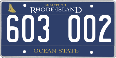 RI license plate 603002