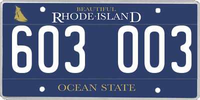 RI license plate 603003