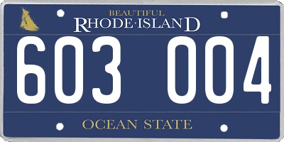RI license plate 603004