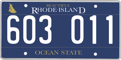 RI license plate 603011