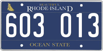 RI license plate 603013