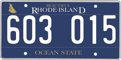 RI license plate 603015