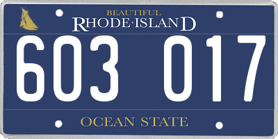 RI license plate 603017