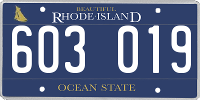 RI license plate 603019