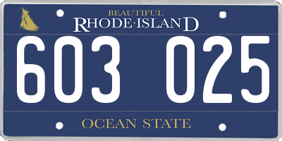 RI license plate 603025