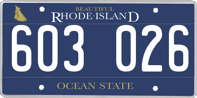 RI license plate 603026