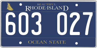 RI license plate 603027