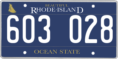 RI license plate 603028