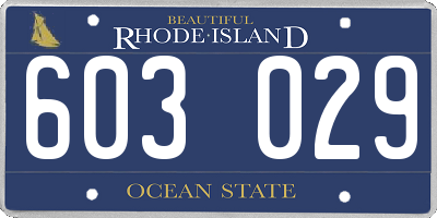 RI license plate 603029