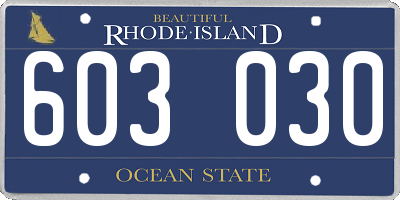 RI license plate 603030