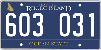RI license plate 603031