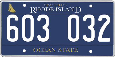 RI license plate 603032
