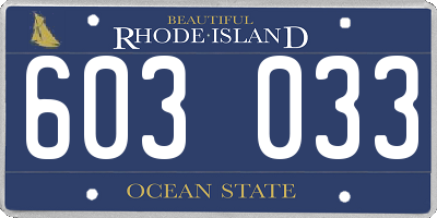 RI license plate 603033
