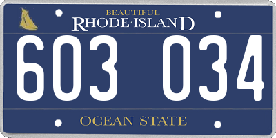 RI license plate 603034