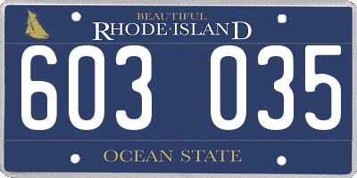 RI license plate 603035