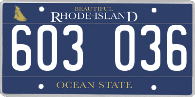 RI license plate 603036