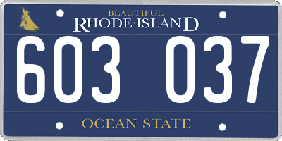 RI license plate 603037