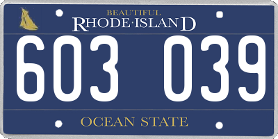 RI license plate 603039