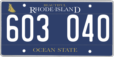 RI license plate 603040