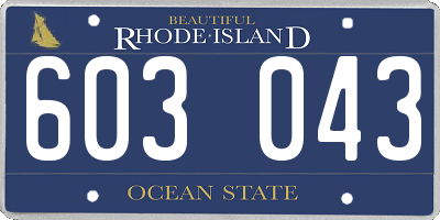 RI license plate 603043