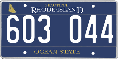 RI license plate 603044