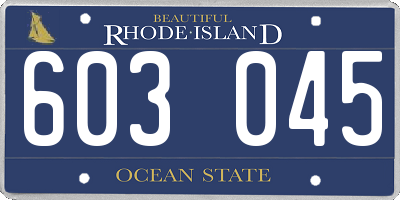 RI license plate 603045