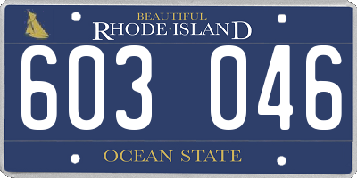 RI license plate 603046