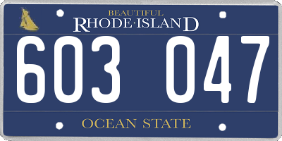 RI license plate 603047