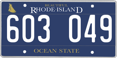 RI license plate 603049