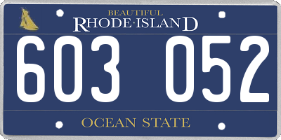 RI license plate 603052