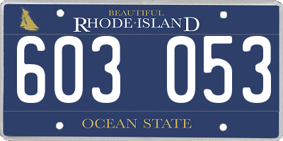 RI license plate 603053