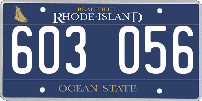 RI license plate 603056