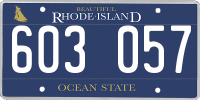 RI license plate 603057