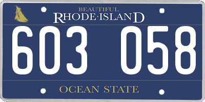 RI license plate 603058