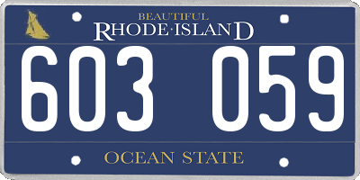 RI license plate 603059