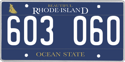 RI license plate 603060