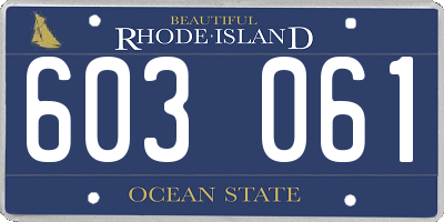 RI license plate 603061
