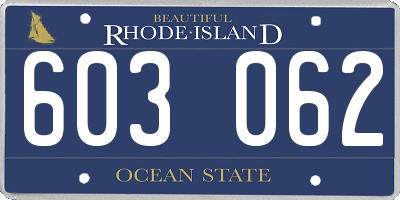 RI license plate 603062