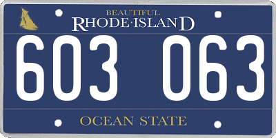RI license plate 603063